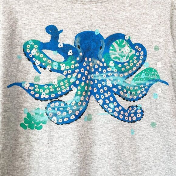 Tea Collection Octopus Graphic Tee Gray Size 12 - Picture 2 of 4